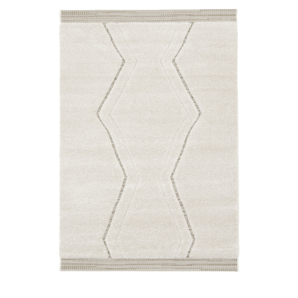 Peddie - Tapis d'inspiration berbère - Couleur - Ecru, Dimensions - 120x170 cm