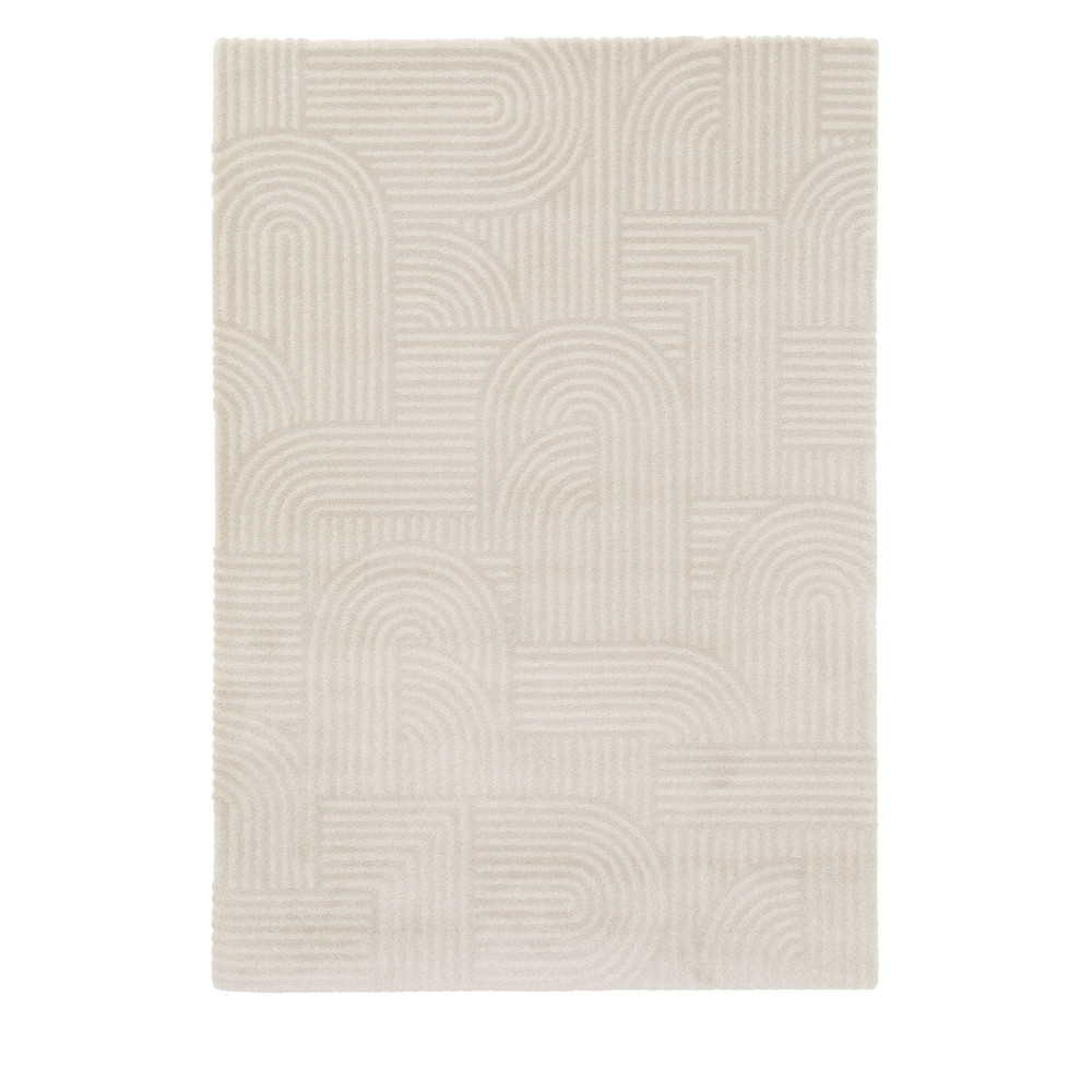 Elliot I - Tapis contemporain à motif géométrique - Couleur - Ecru, Dimensions - 200x290 cm