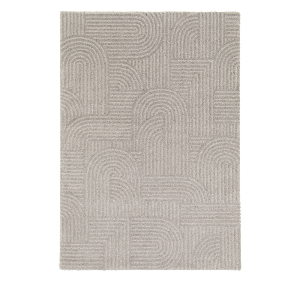 Elliot II - Tapis contemporain à motif géométrique - Couleur - Gris clair, Dimensions - 160x230 cm
