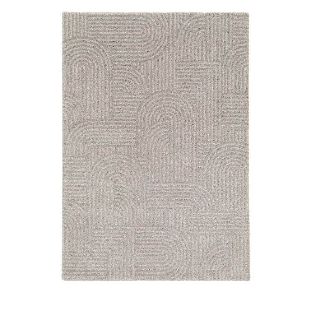 Elliot II - Tapis contemporain à motif géométrique - Couleur - Gris clair, Dimensions - 200x290 cm