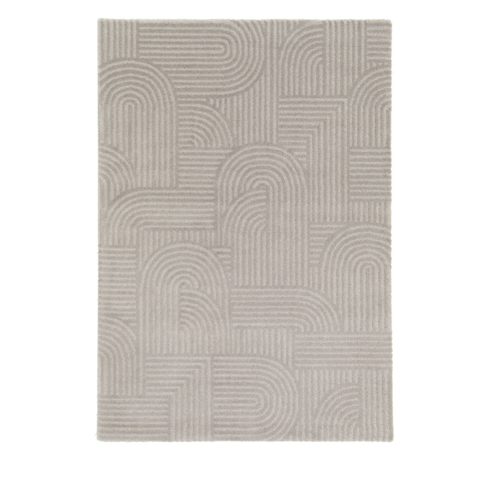Elliot II - Tapis contemporain à motif géométrique - Couleur - Gris clair, Dimensions - 200x290 cm