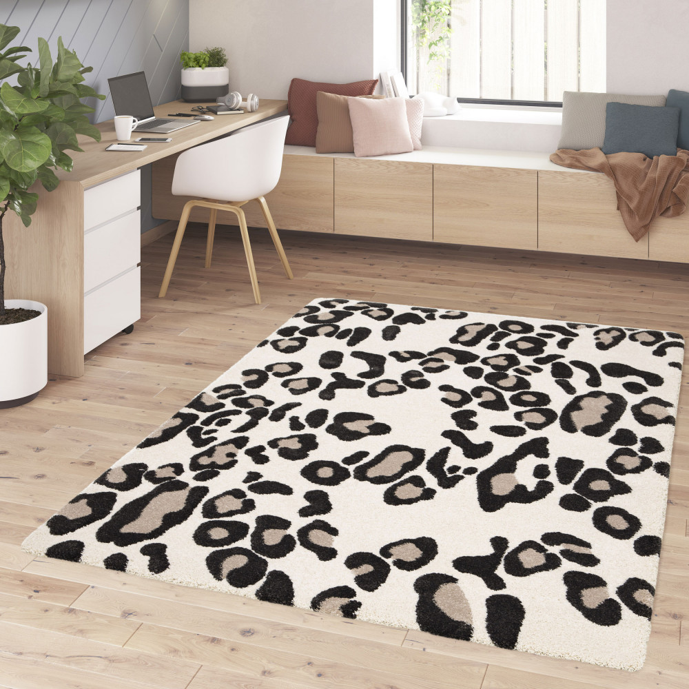 Tapis carrés imitation PANTHERE avec contour 160x220 cm - MiLOME