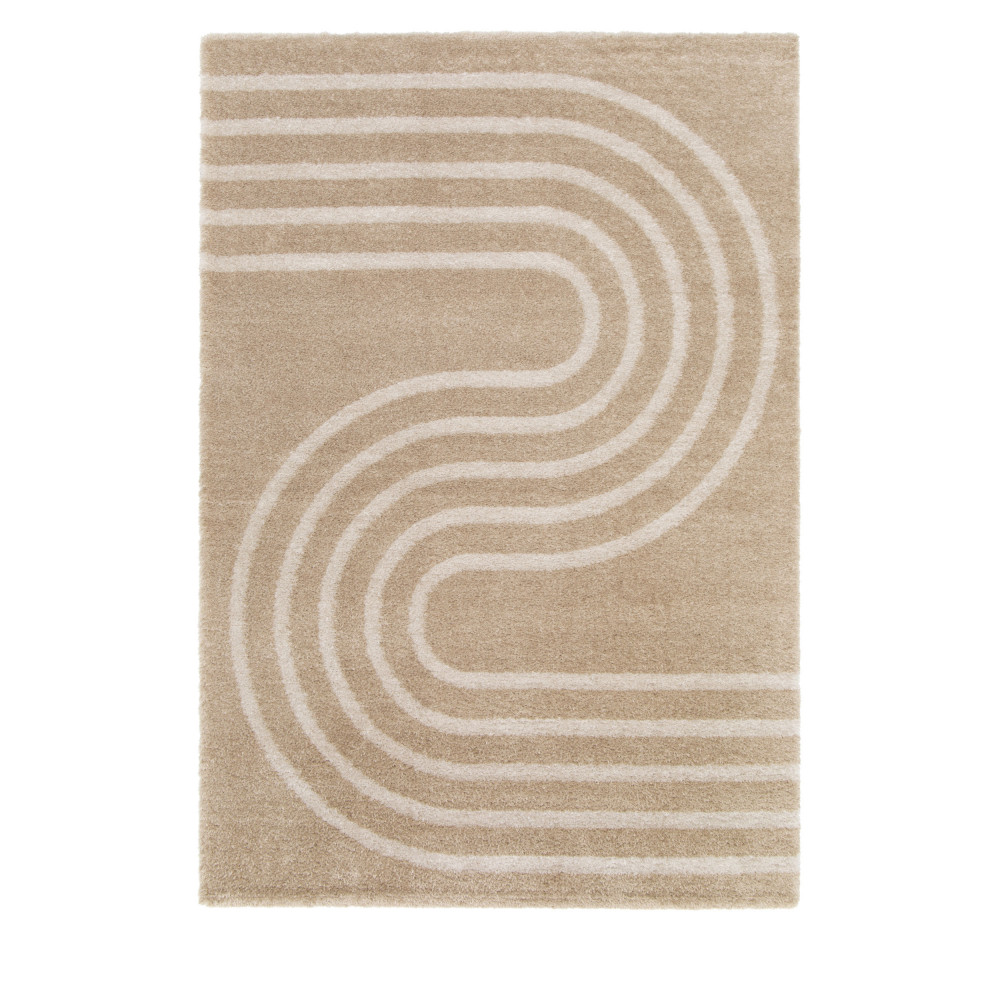 Wanda - Tapis contemporain à motif géométrique - Couleur - Beige, Dimensions - 160x230 cm