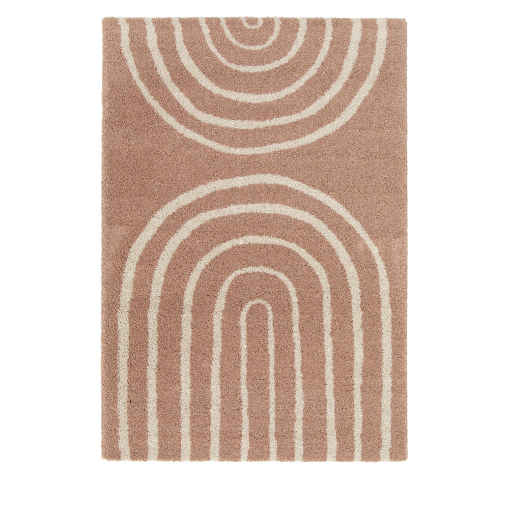 Victoria I - Tapis contemporain à motif géométrique - Couleur - Vieux rose, Dimensions - 120x170 cm