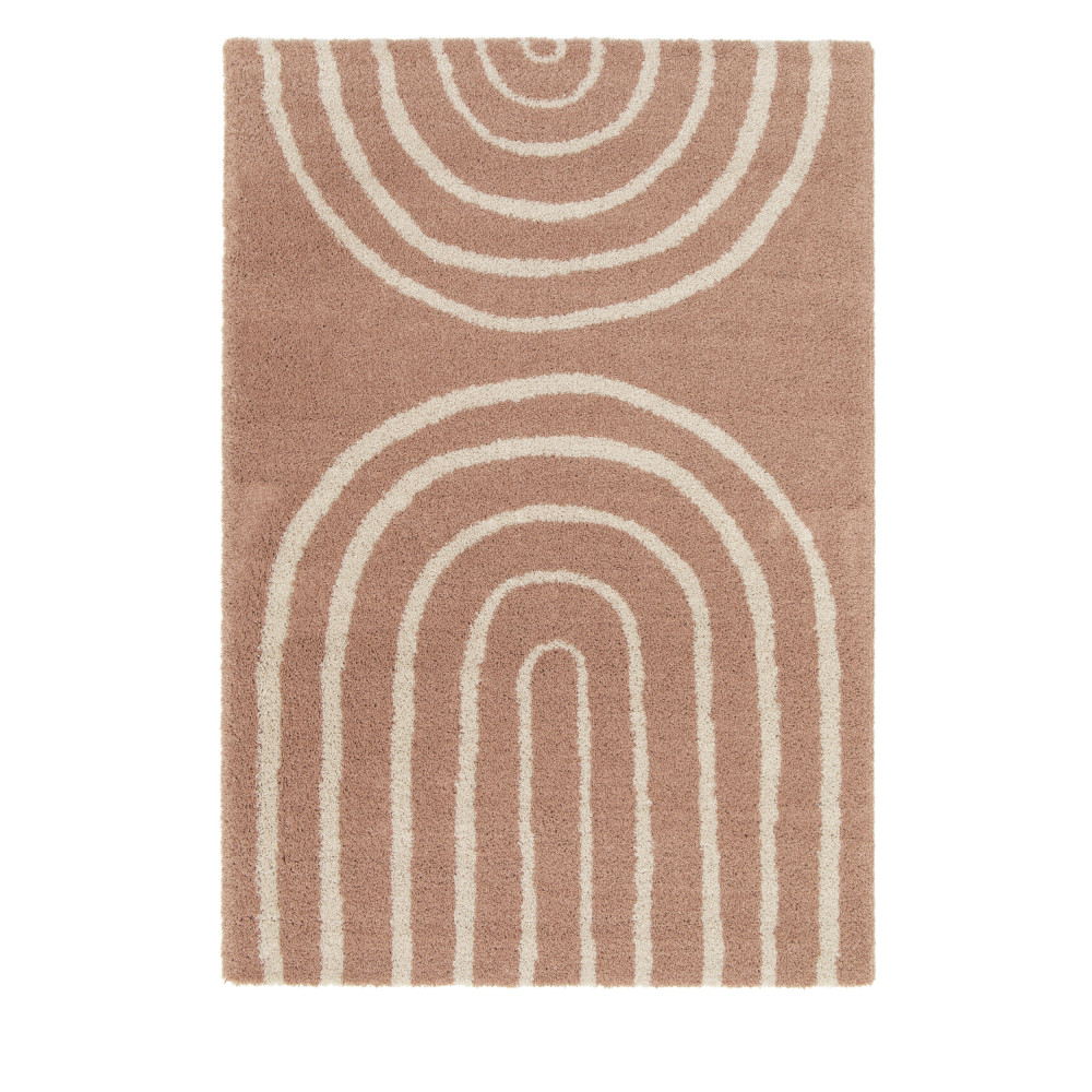 Victoria I - Tapis contemporain à motif géométrique - Couleur - Vieux rose, Dimensions - 160x230 cm