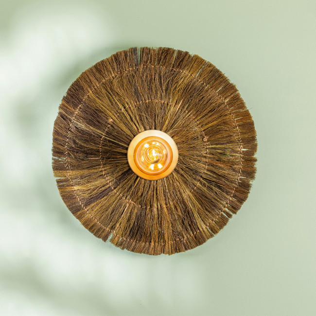 Medan - Applique murale en matière naturelle ø50cm