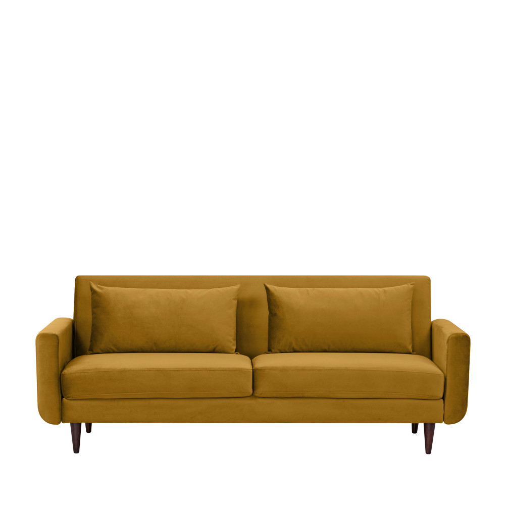 Stay - Canapé convertible 3 places en velours - Couleur - Jaune moutarde