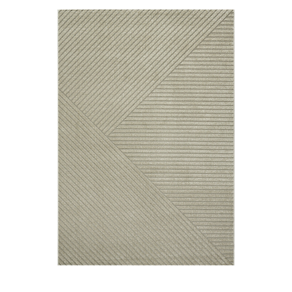 Dixie III - Tapis contemporain à motif géométrique - Couleur - Beige, Dimensions - 160x230 cm
