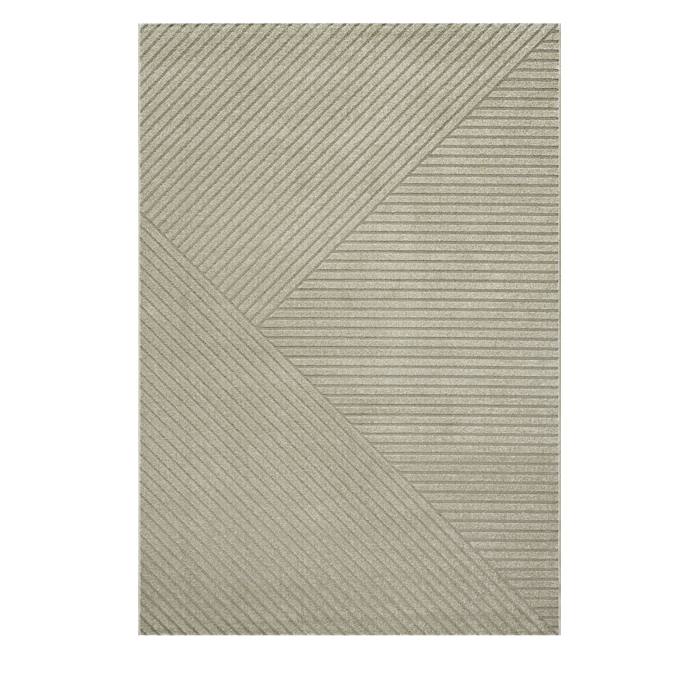Dixie III - Tapis contemporain à motif géométrique - Couleur - Beige, Dimensions - 200x290 cm