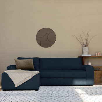 Inaya - Canapé d'angle gauche convertible en tissu