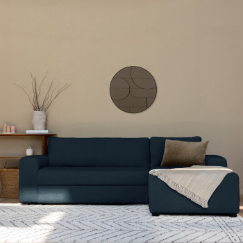 Inaya - Canapé d'angle droit convertible en tissu