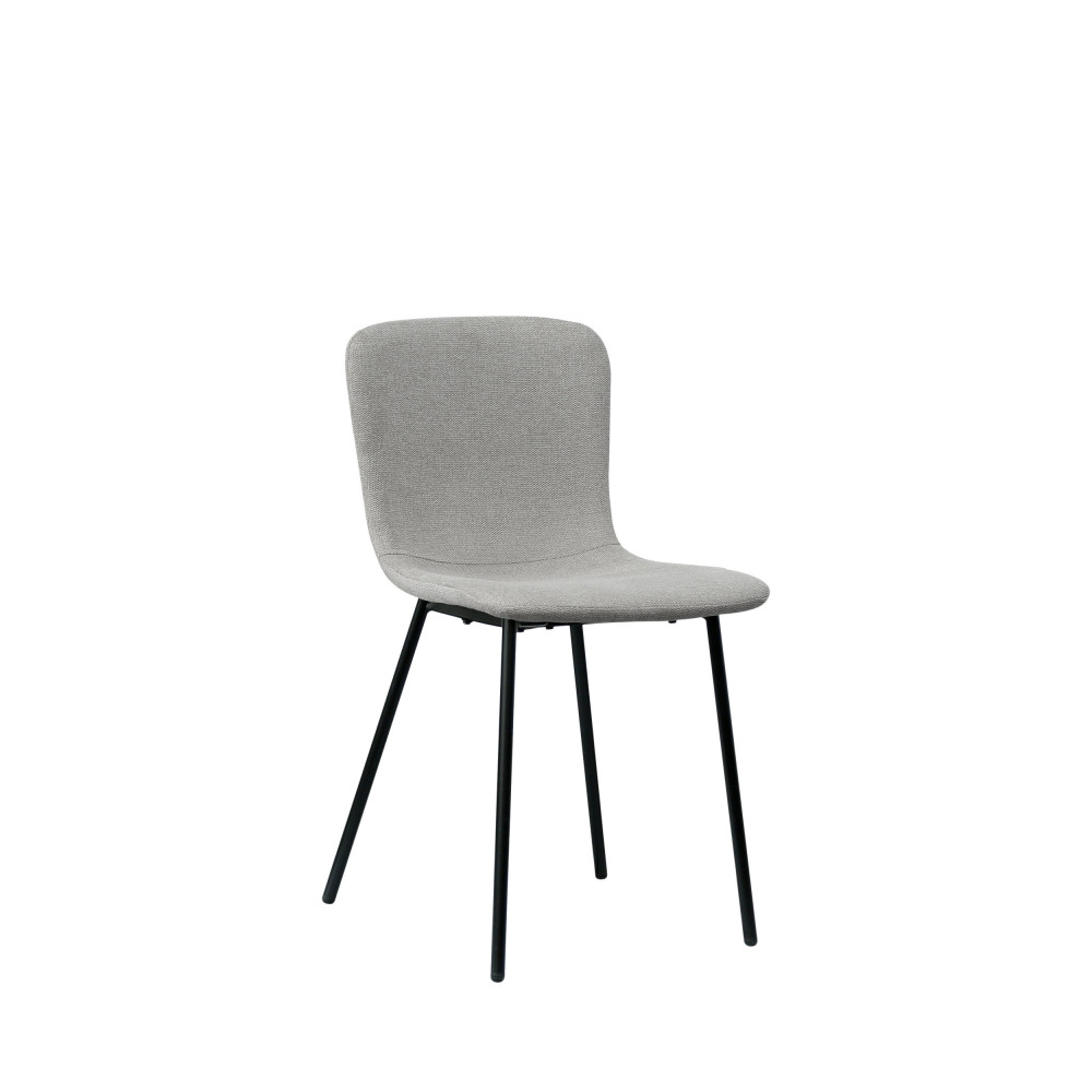 Halden - Lot de 2 chaises en tissu et métal - Couleur - Gris clair
