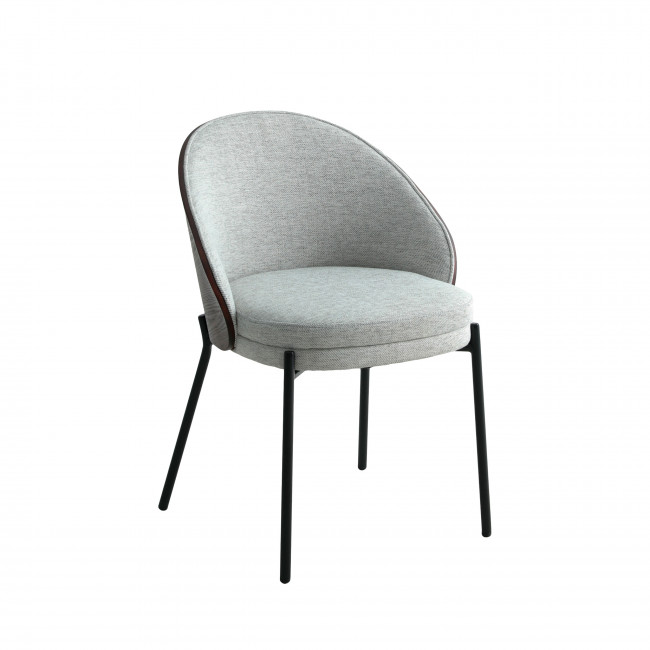 Canelas - Lot de 2 chaises en tissu et métal