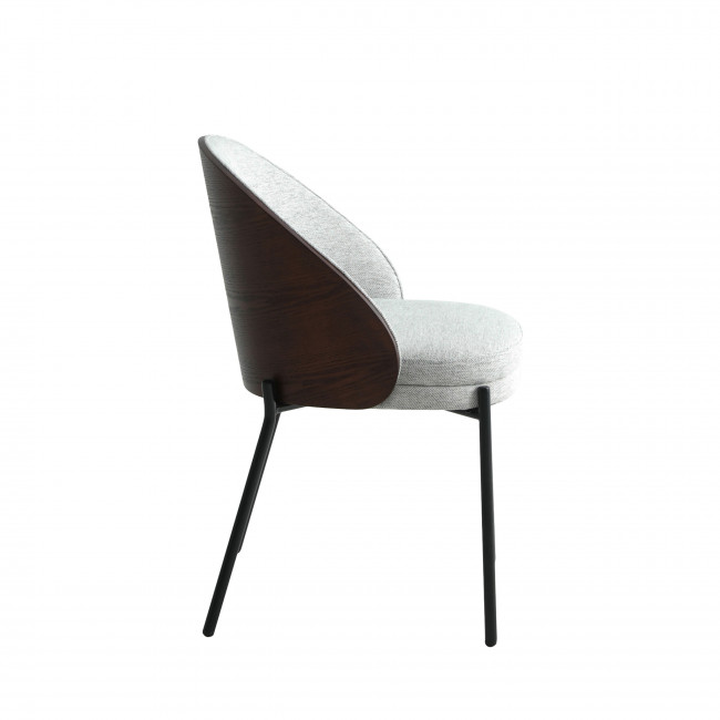 Canelas - Lot de 2 chaises en tissu et métal