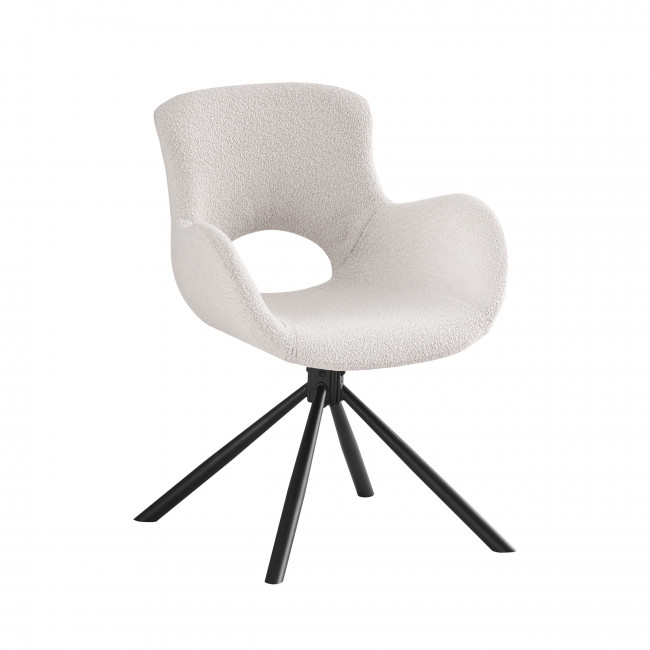 Amorim - Chaise de bureau en tissu bouclette et métal