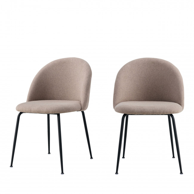 Geneve - Lot de 2 chaises en tissu et métal