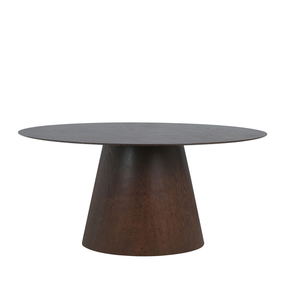 bolton - table à manger ovale en bois 160x90cm - couleur - bois foncé