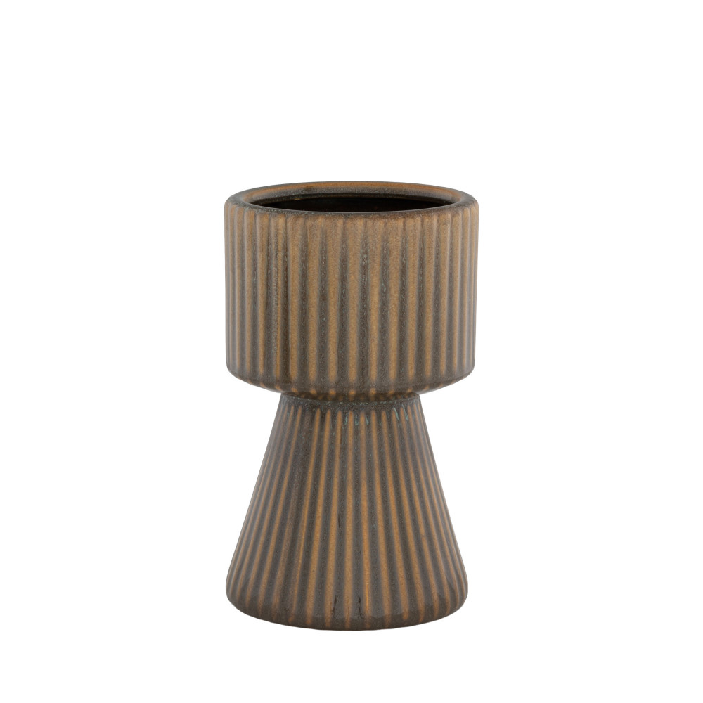 Merida - Cache-pot en céramique ø12cm - Couleur - Marron