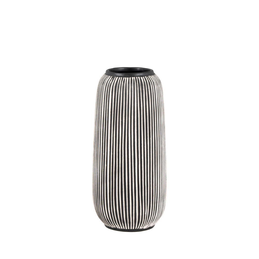 Fès - Vase en céramique ø9cm - Couleur - Noir / Blanc