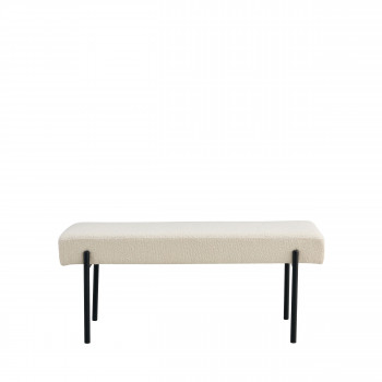 Swindon - Banc en tissu bouclette et métal L100cm