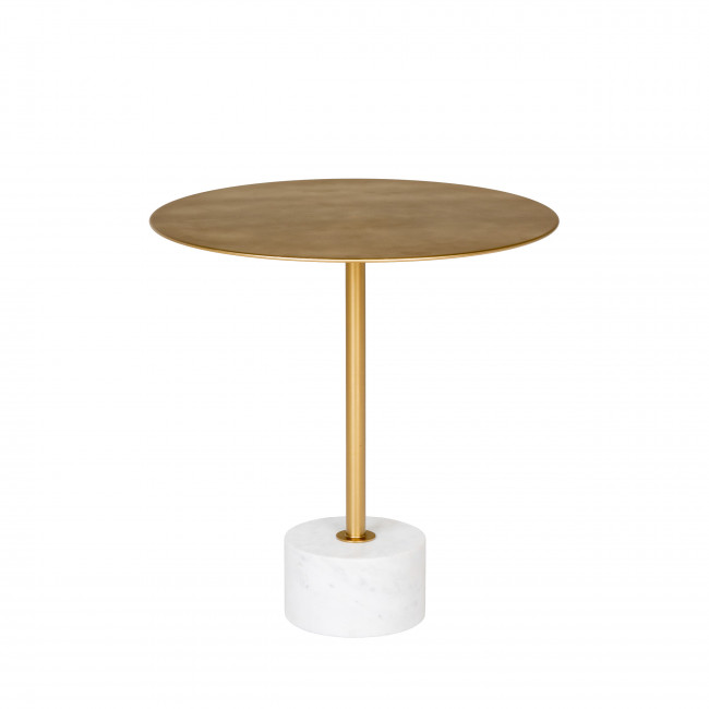 Lecco - Table d'appoint en effet laiton et marbre ø51cm
