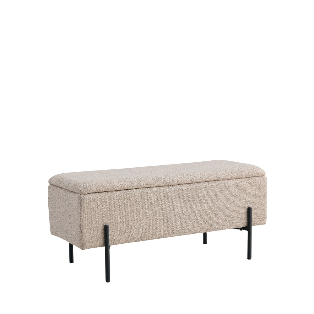 Banc coffre en tissu bouclette et métal L95cm House Nordic