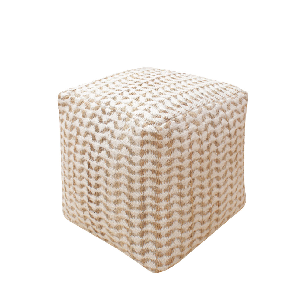 Vapi - Pouf carré en jute 40x40cm - Couleur - Beige