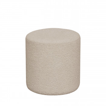 Ejby - Pouf rond en tissu bouclette ø34cm