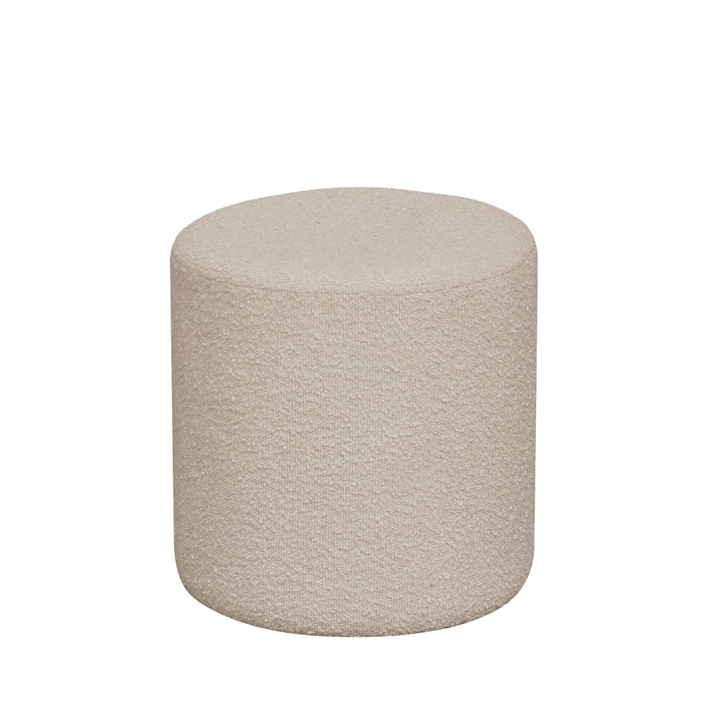 Ejby - Pouf rond en tissu bouclette ø34cm - Couleur - Beige