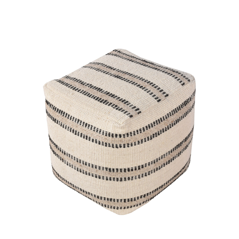 bally - pouf carré en laine 40x40cm - couleur - beige