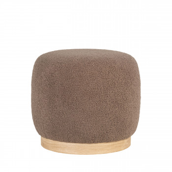 Belfort - Pouf rond en tissu bouclette ø44,5cm