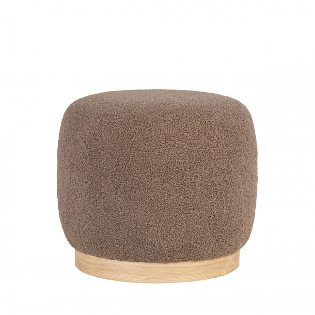 Belfort - Pouf rond en tissu bouclette ø44,5cm