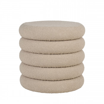 Brooklyn - Pouf rond en tissu bouclette ø44cm