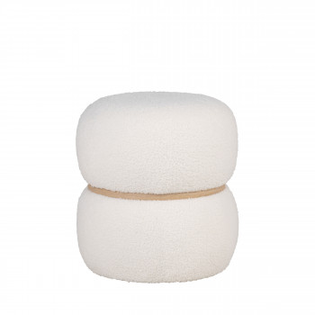 Milford - Pouf rond en tissu bouclette ø38cm