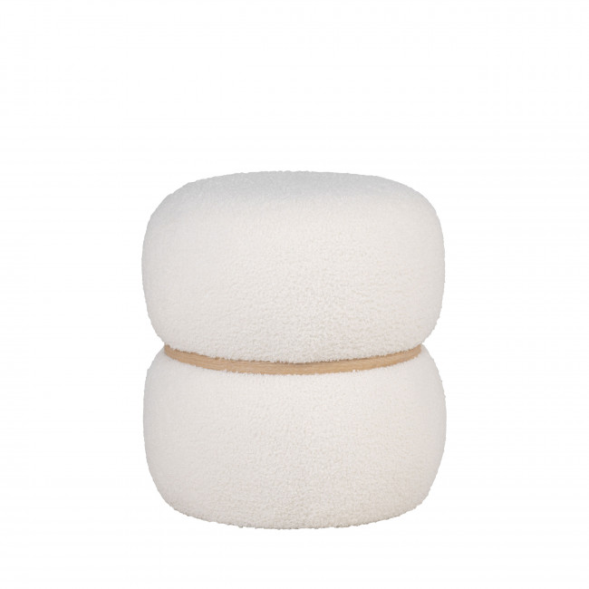 Milford - Pouf rond en tissu bouclette ø38cm