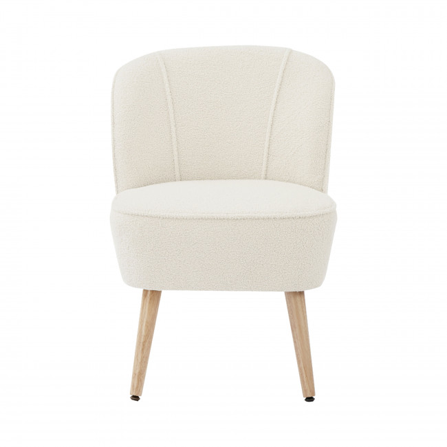 Douve - Fauteuil en tissu bouclette et bois