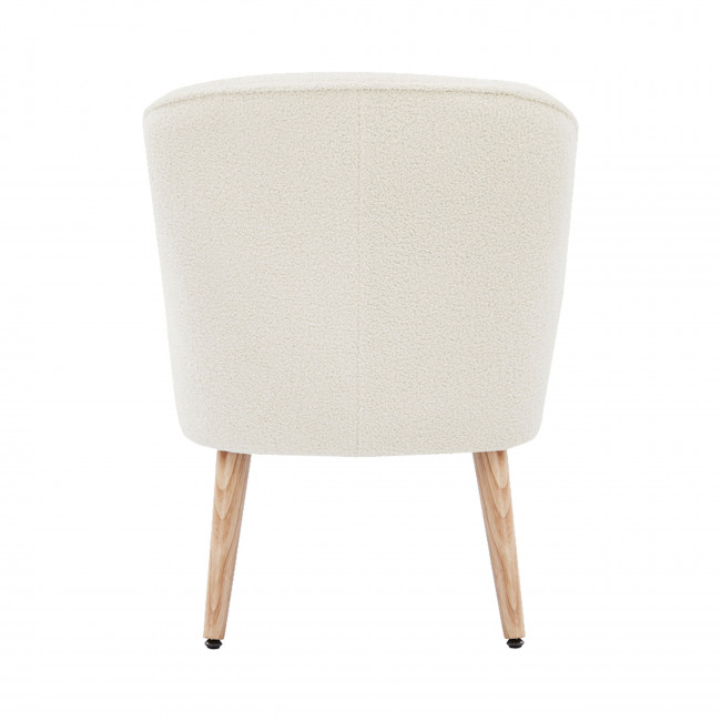 Douve - Fauteuil en tissu bouclette et bois