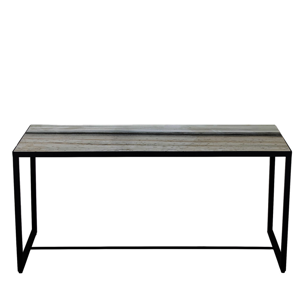 Ines - Table basse en marbre et métal 100x46cm - Couleur - Noir