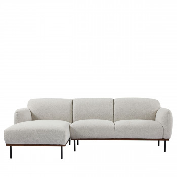Nilsa - Canapé d'angle gauche en tissu bouclette L240cm