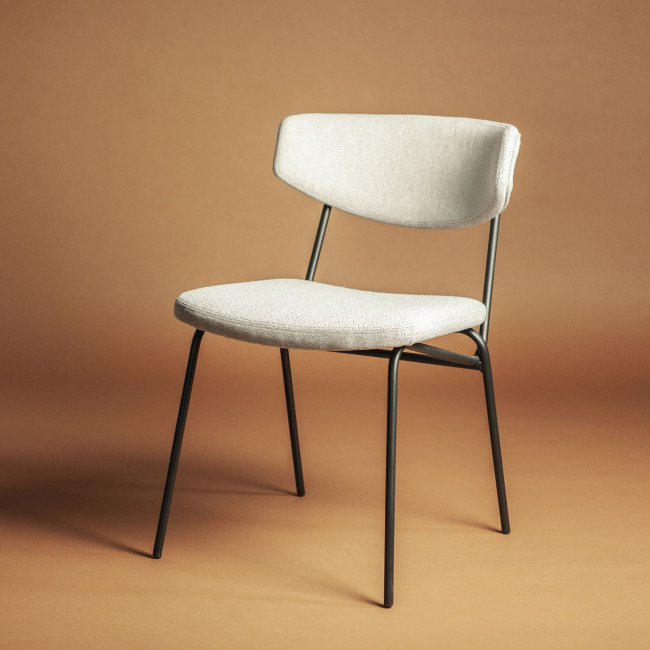 Crockett - Lot de 2 chaises en tissu et métal