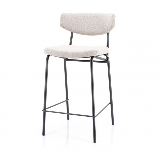 Crockett - Lot de 2 chaises de bar en tissu et métal H66cm