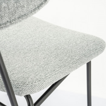 Crockett - Lot de 2 chaises de bar en tissu et métal H66cm