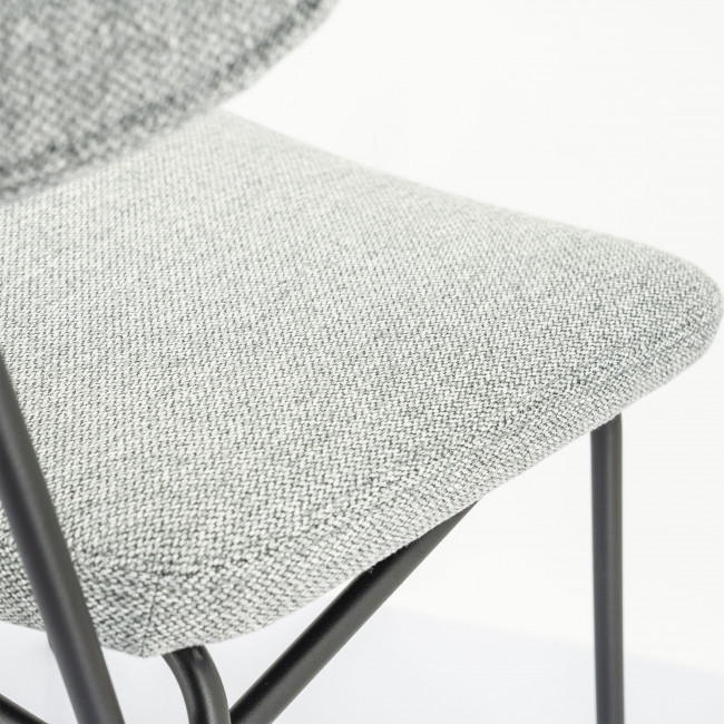 Crockett - Lot de 2 chaises de bar en tissu et métal H66cm