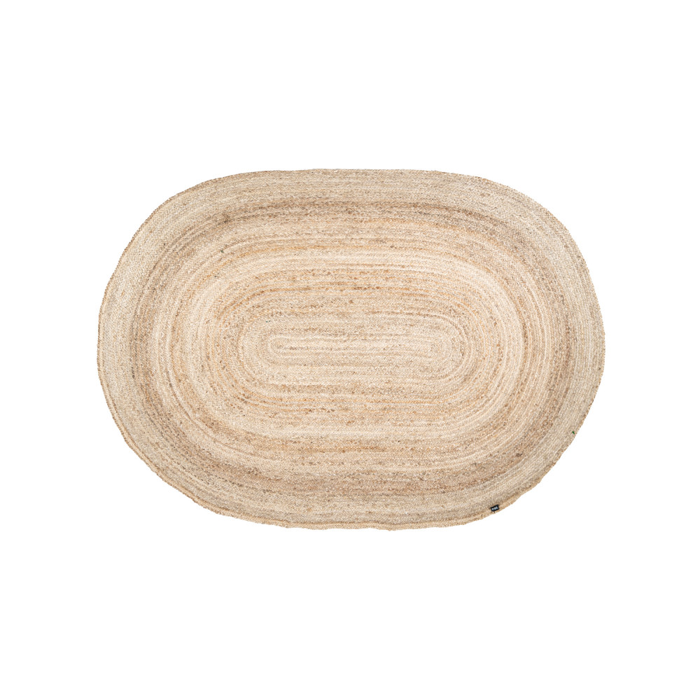Ramas - Tapis ovale en jute - Couleur - Naturel, Dimensions - 160x230 cm