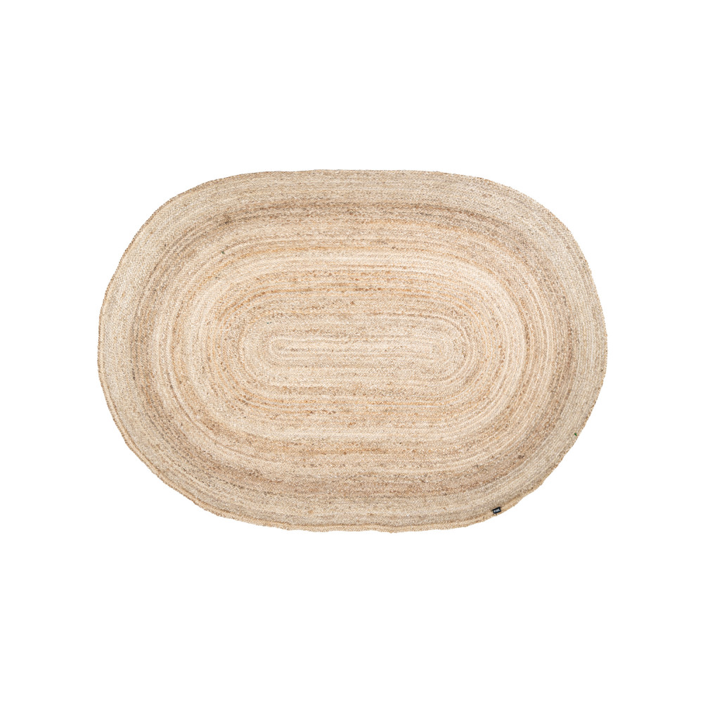Ramas - Tapis ovale en jute - Couleur - Naturel, Dimensions - 200x300 cm