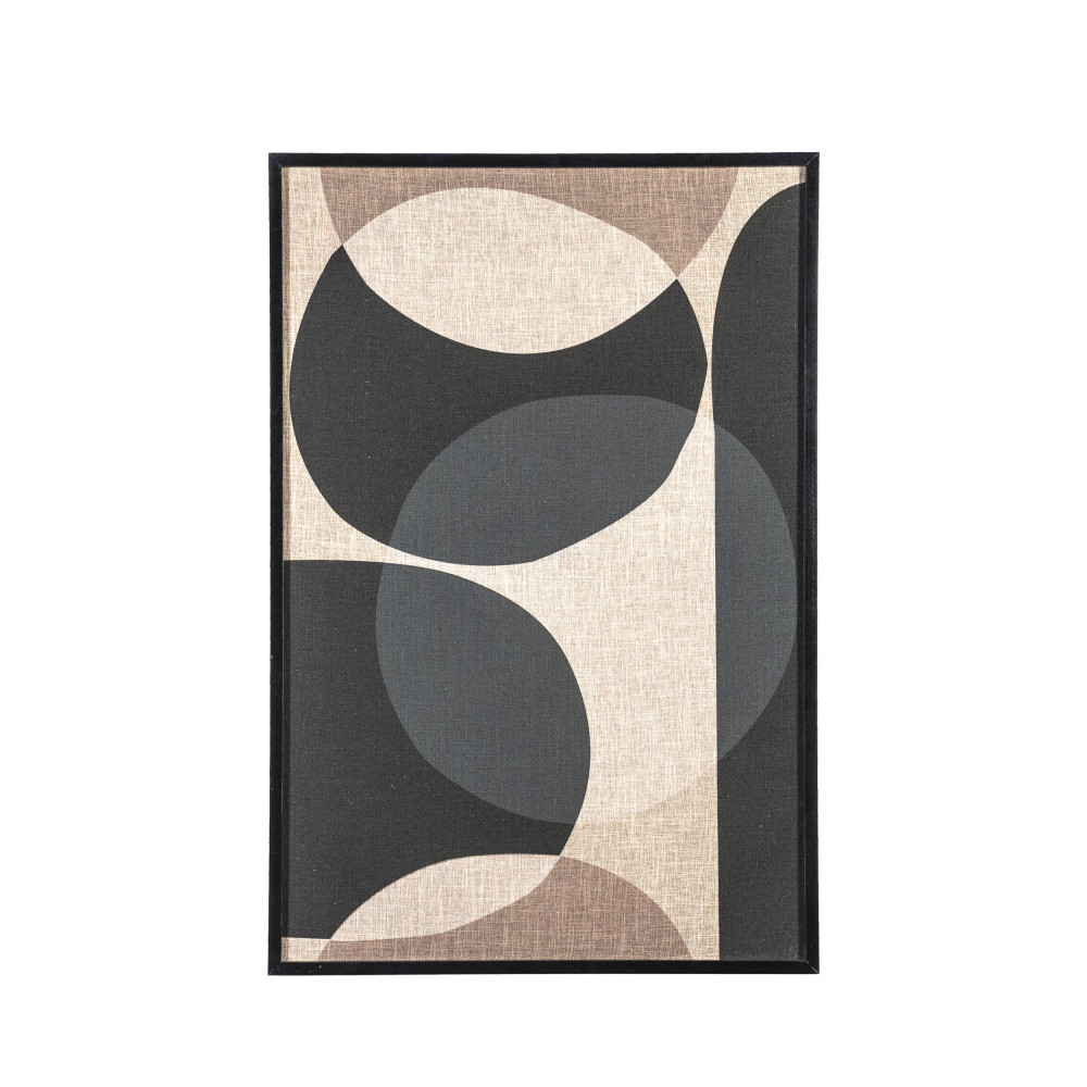 Ato - Tableau motifs géométriques noirs - Couleur - Noir, Dimensions - 90x60 cm