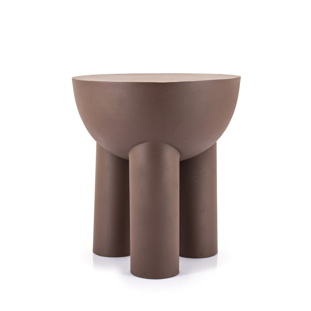 Ollie - Table d'appoint en métal ø43,5cm - Couleur - Marron