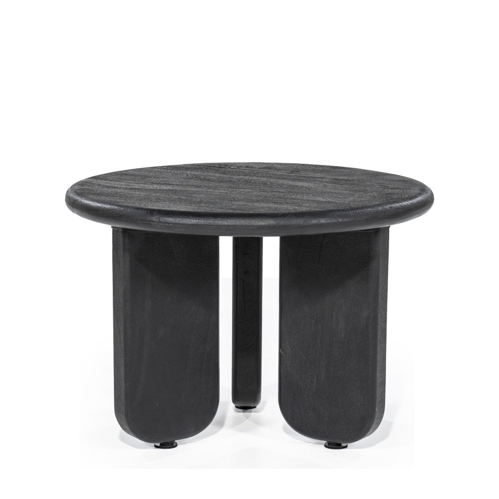 odin - table basse en bois ø60cm - couleur - noir