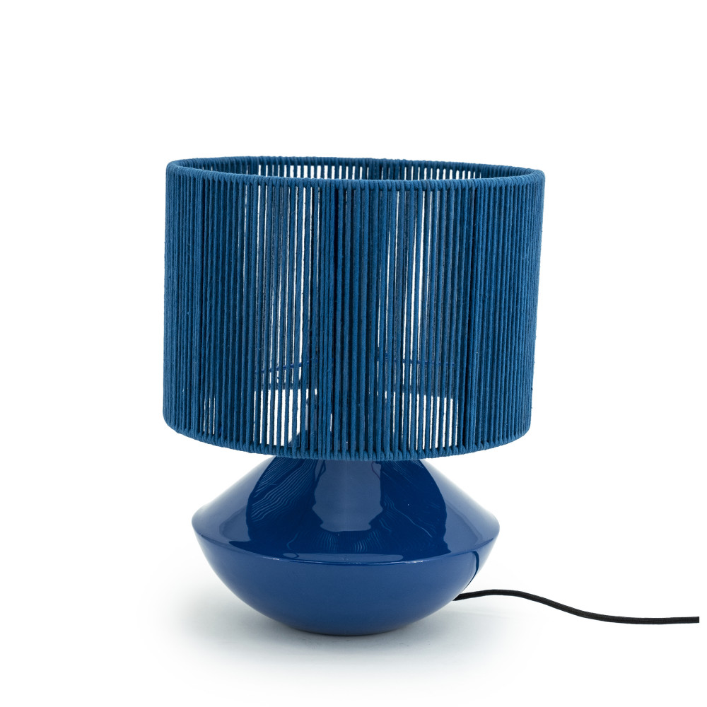 jive - lampe à poser en métal et corde ø29cm - couleur - bleu