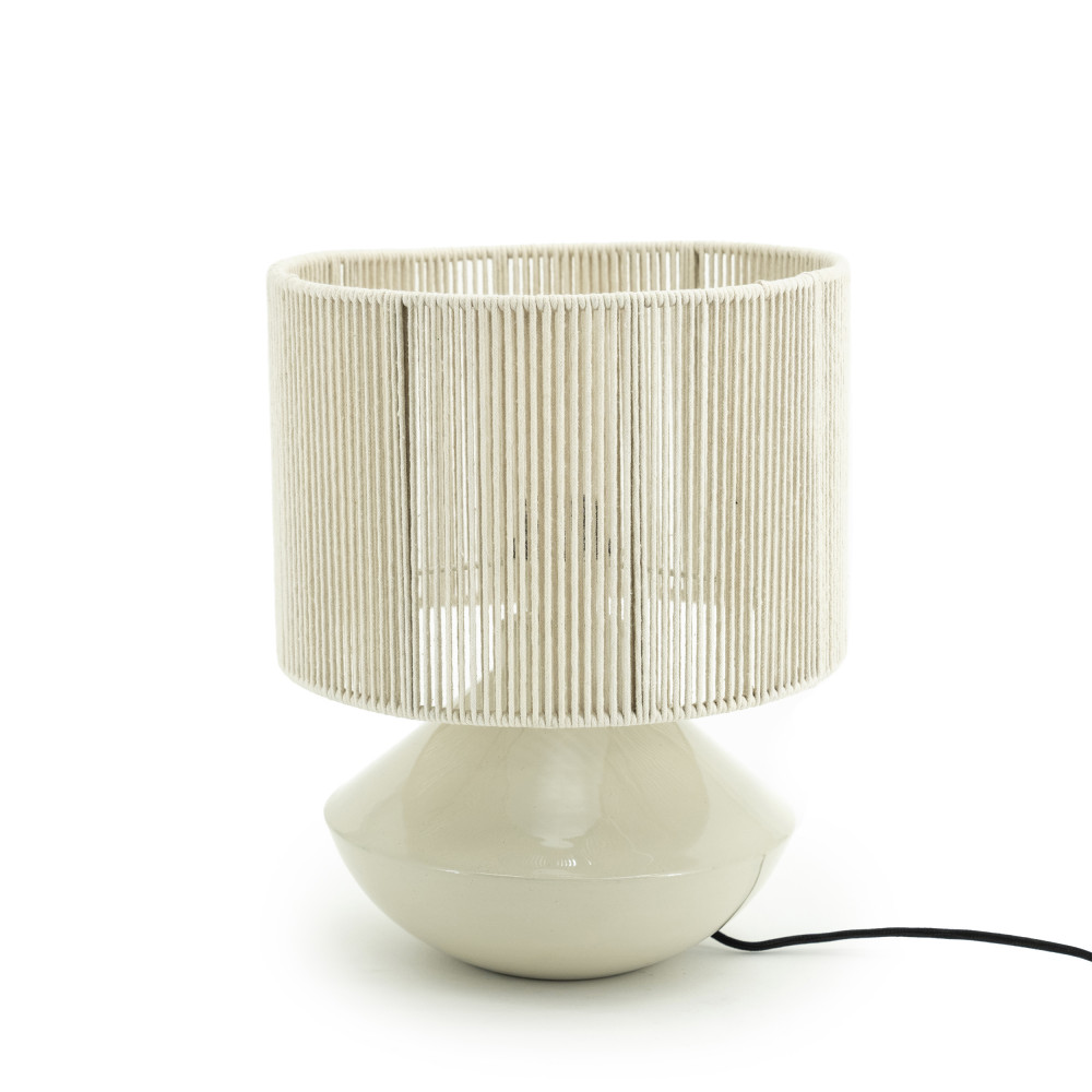 Jive - Lampe à poser en métal et corde ø29cm - Couleur - Beige